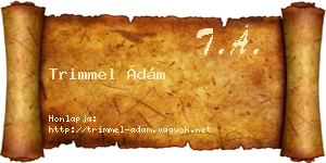 Trimmel Ádám névjegykártya